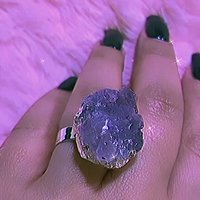 RAW AMETHYST CRYSTAL Ring • Size Adjustable • Silver or Gold Plated