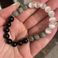 PROTECTION BRACELET • Black Tourmaline + Labradorite + Selenite