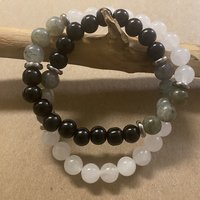 PROTECTION BRACELET • Black Tourmaline + Labradorite + Selenite