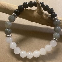PROTECTION BRACELET • Black Tourmaline + Labradorite + Selenite