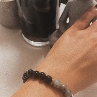 PROTECTION BRACELET • Black Tourmaline + Labradorite + Selenite