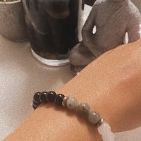 PROTECTION BRACELET • Black Tourmaline + Labradorite + Selenite