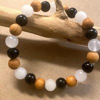 PROTECTION BRACELET • Black Tourmaline + Palo Santo + Selenite