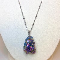 RAINBOW TITANIUM NECKLACE • Rainbow Titanium Aura Quartz • Pendant • Reiki Jewelry