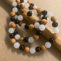 PROTECTION BRACELET • Black Tourmaline + Palo Santo + Selenite