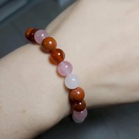 THE LOVE BRACELET • Carnelian + Rose Quartz + Strawberry Quartz + Red Jasper