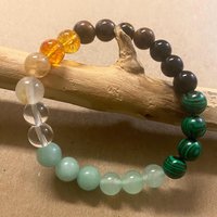 THE MONEY BRACELET • Green Aventurine + Citrine + Malachite + Tigers Eye + Rutile Quartz
