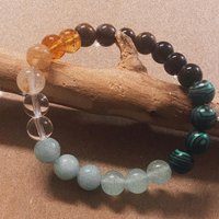 THE MONEY BRACELET • Green Aventurine + Citrine + Malachite + Tigers Eye + Rutile Quartz