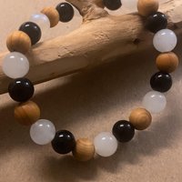 PROTECTION BRACELET • Black Tourmaline + Palo Santo + Selenite