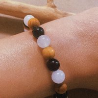 PROTECTION BRACELET • Black Tourmaline + Palo Santo + Selenite