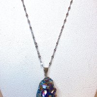 RAINBOW TITANIUM NECKLACE • Rainbow Titanium Aura Quartz • Pendant • Reiki Jewelry