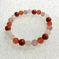 THE LOVE BRACELET • Carnelian + Rose Quartz + Strawberry Quartz + Red Jasper