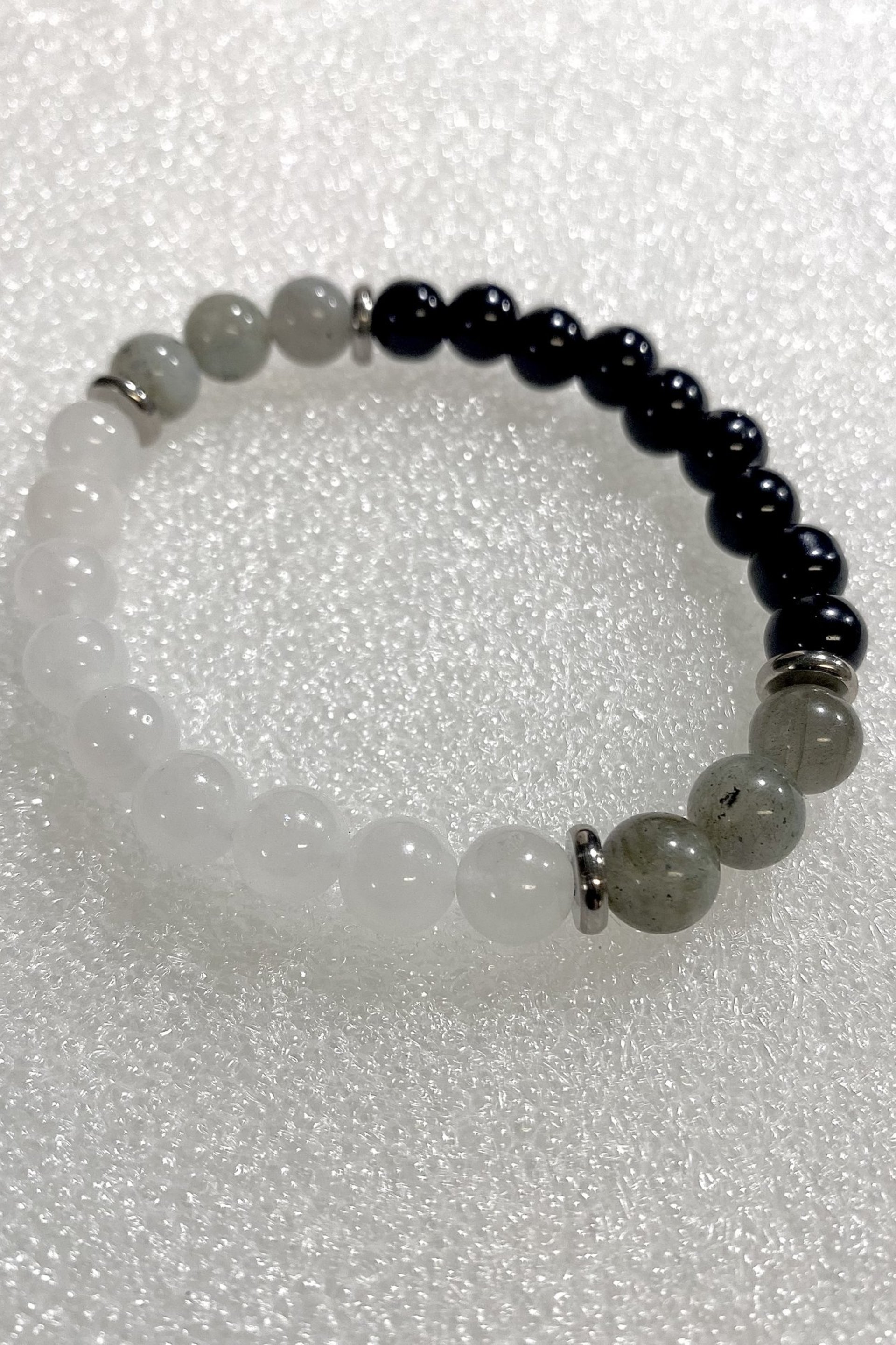 PROTECTION BRACELET • Black Tourmaline + Labradorite + Selenite
