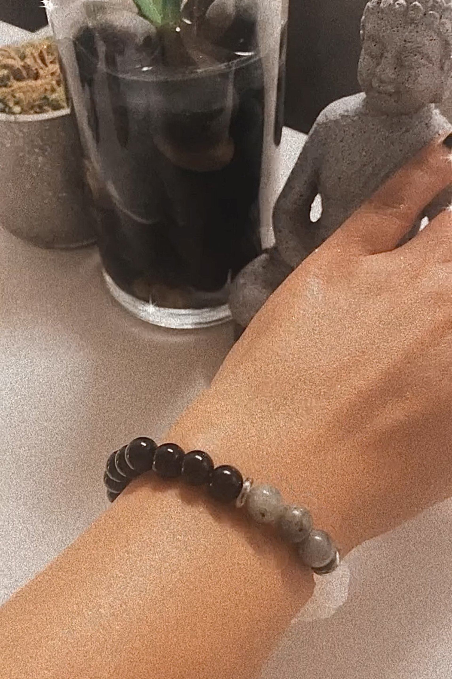 PROTECTION BRACELET • Black Tourmaline + Labradorite + Selenite