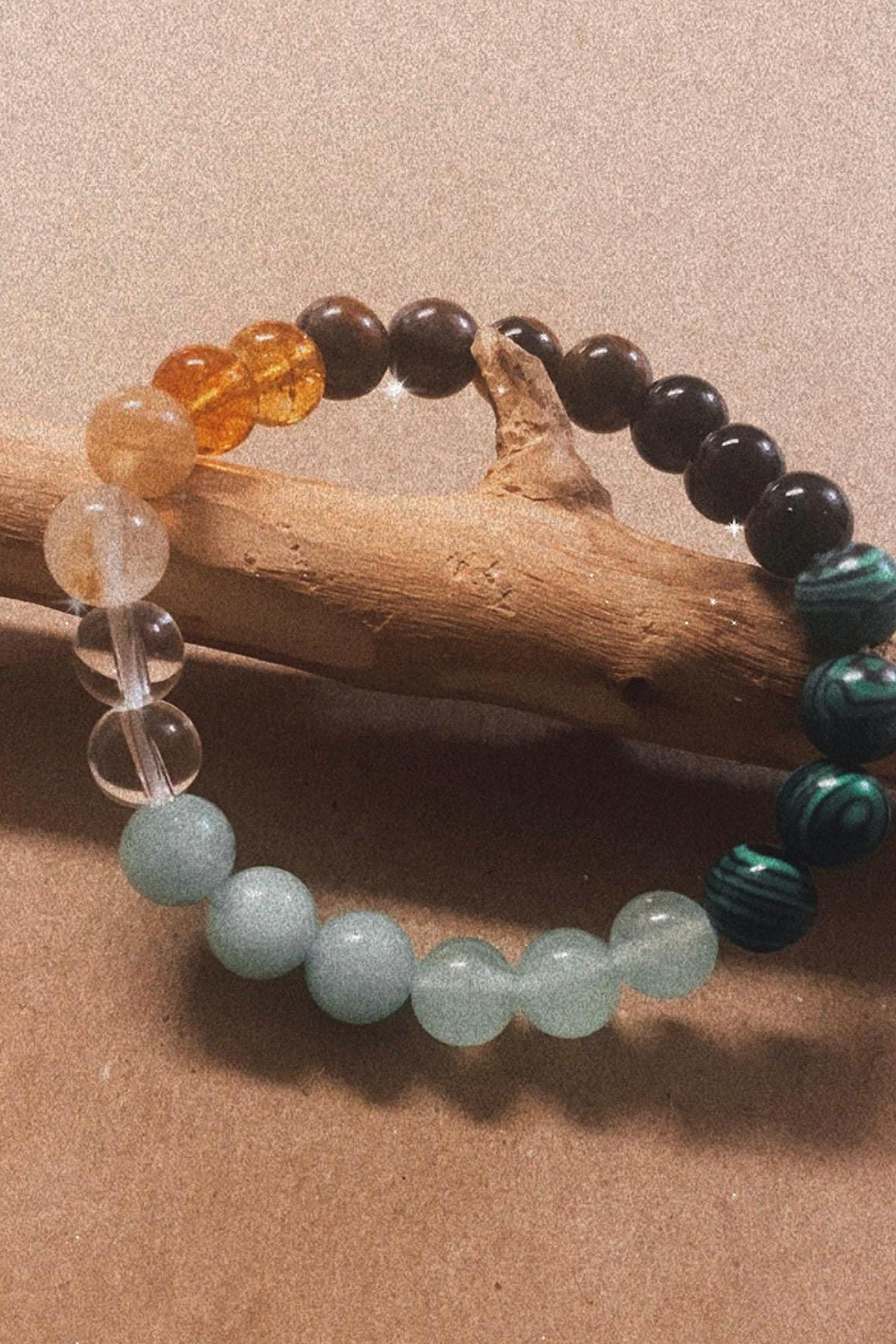 THE MONEY BRACELET • Green Aventurine + Citrine + Malachite + Tigers Eye + Rutile Quartz