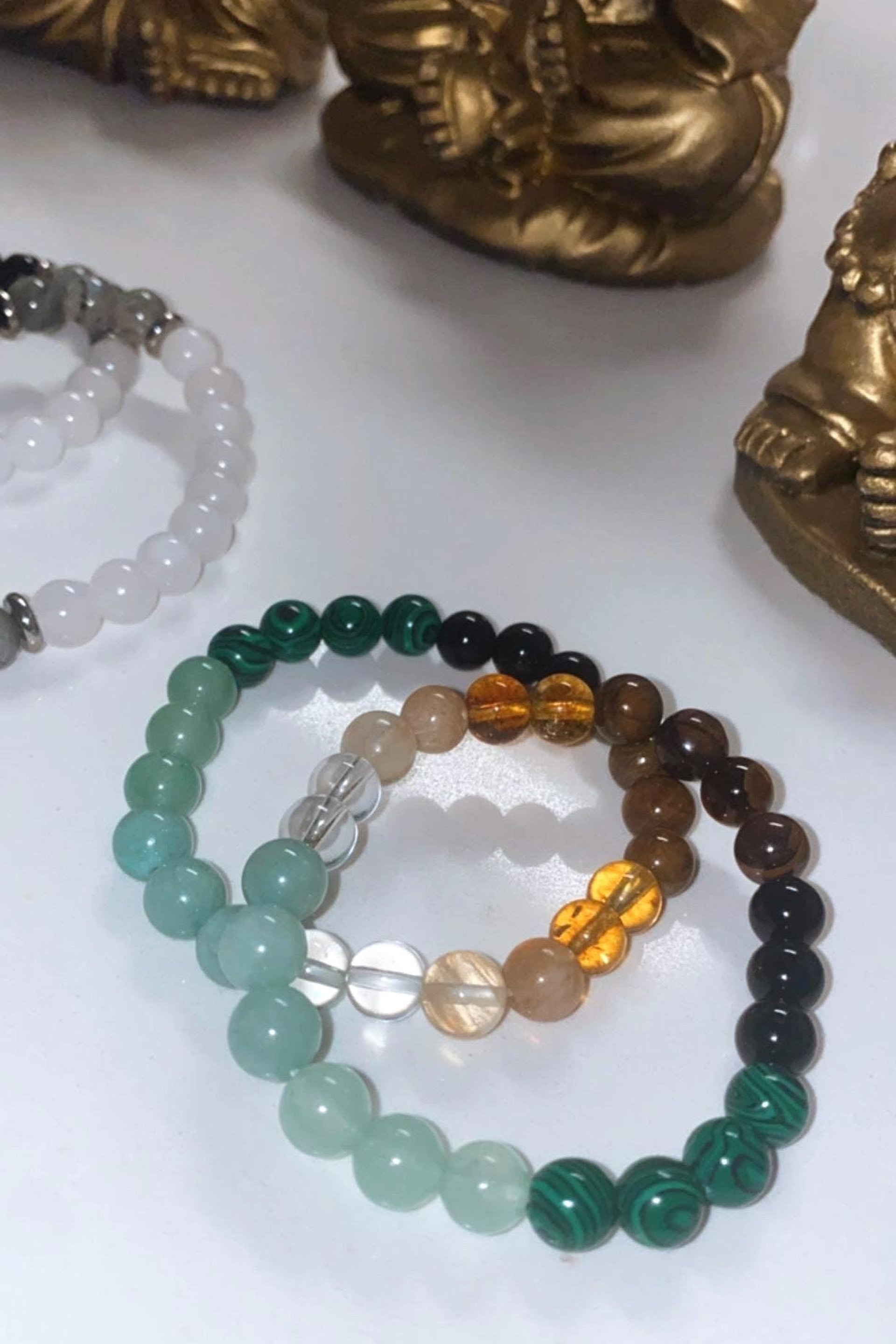 THE MONEY BRACELET • Green Aventurine + Citrine + Malachite + Tigers Eye + Rutile Quartz
