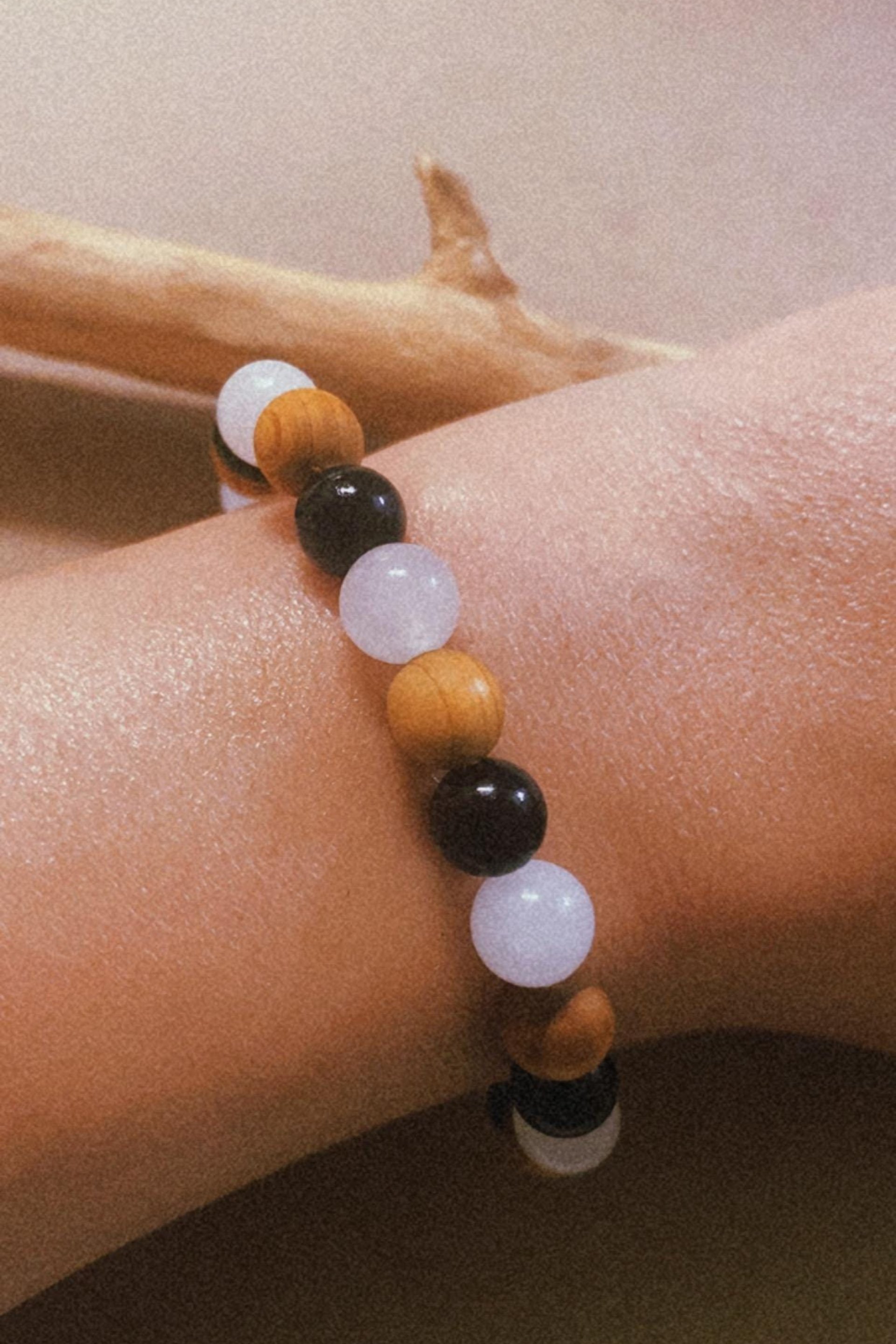 PROTECTION BRACELET • Black Tourmaline + Palo Santo + Selenite
