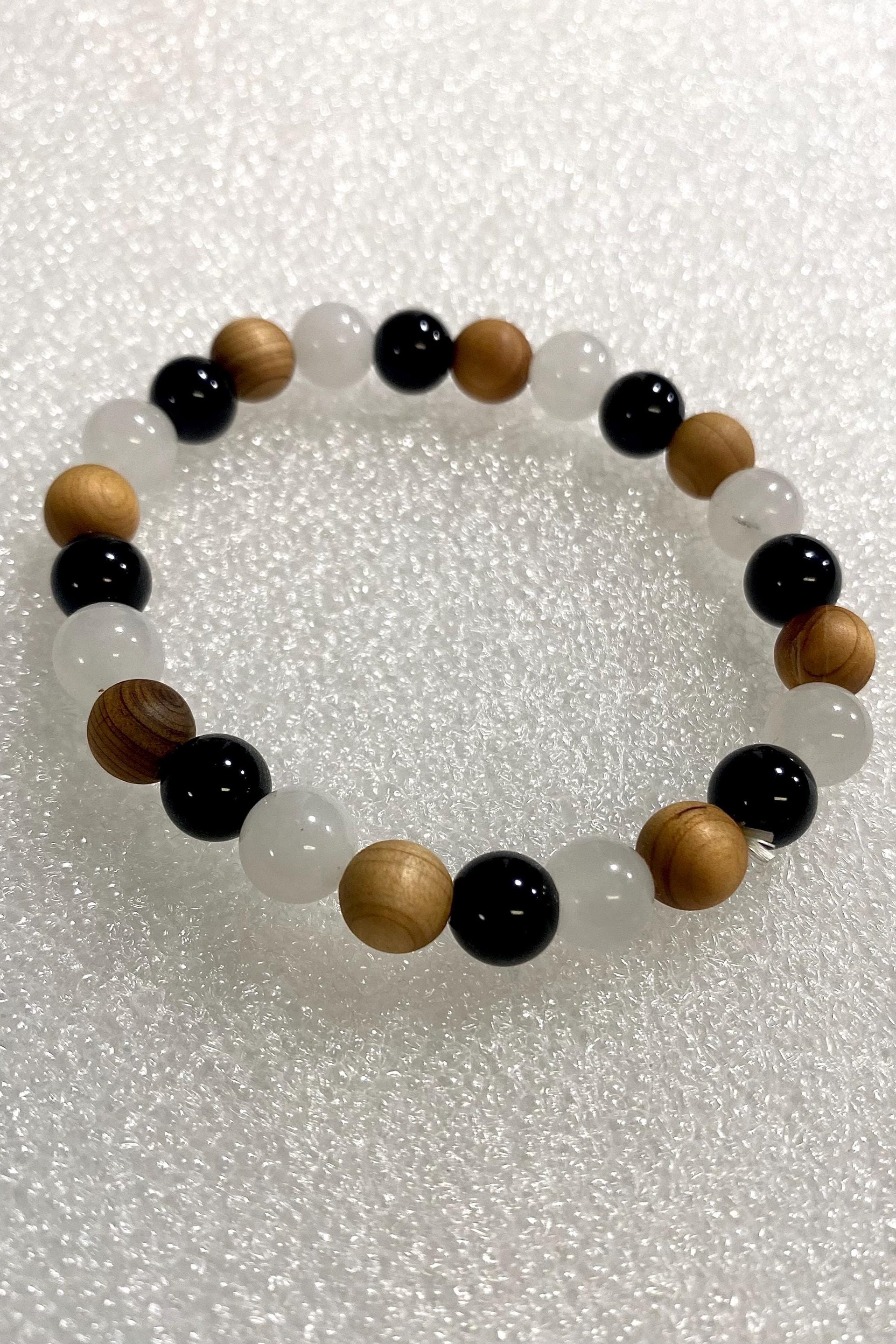 PROTECTION BRACELET • Black Tourmaline + Palo Santo + Selenite