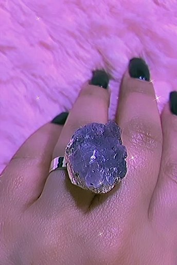 RAW AMETHYST CRYSTAL Ring • Size Adjustable • Silver or Gold Plated